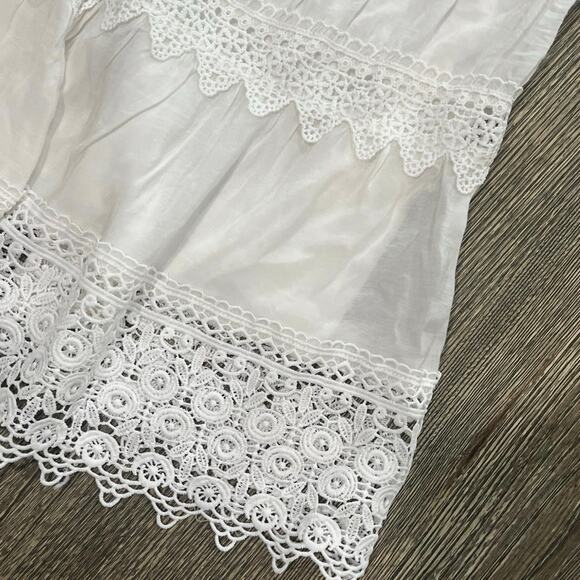 Elan Womens Strapless Crochet Mini Dress Elasticated Waist Pull-On White Size M - Picture 3 of 6